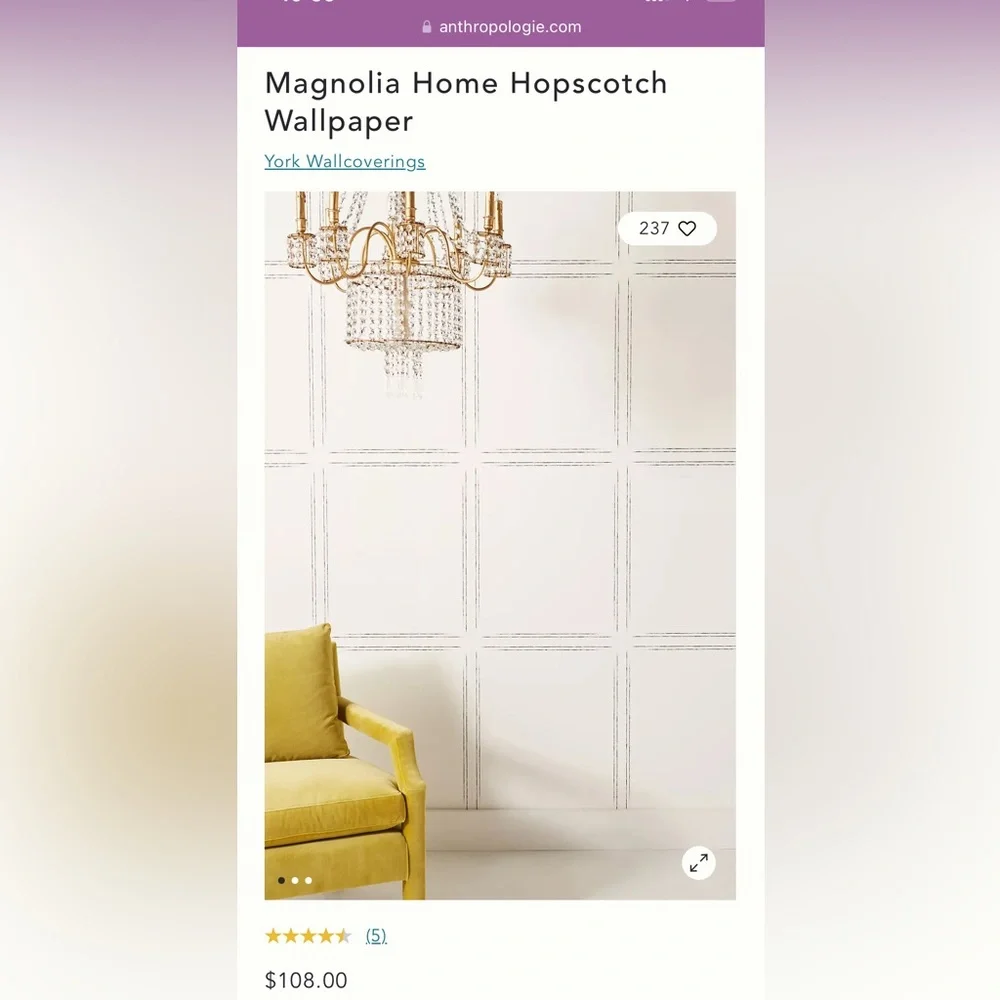 2 / Anthropologie Magnolia Home Hopscotch Wallpaper #2